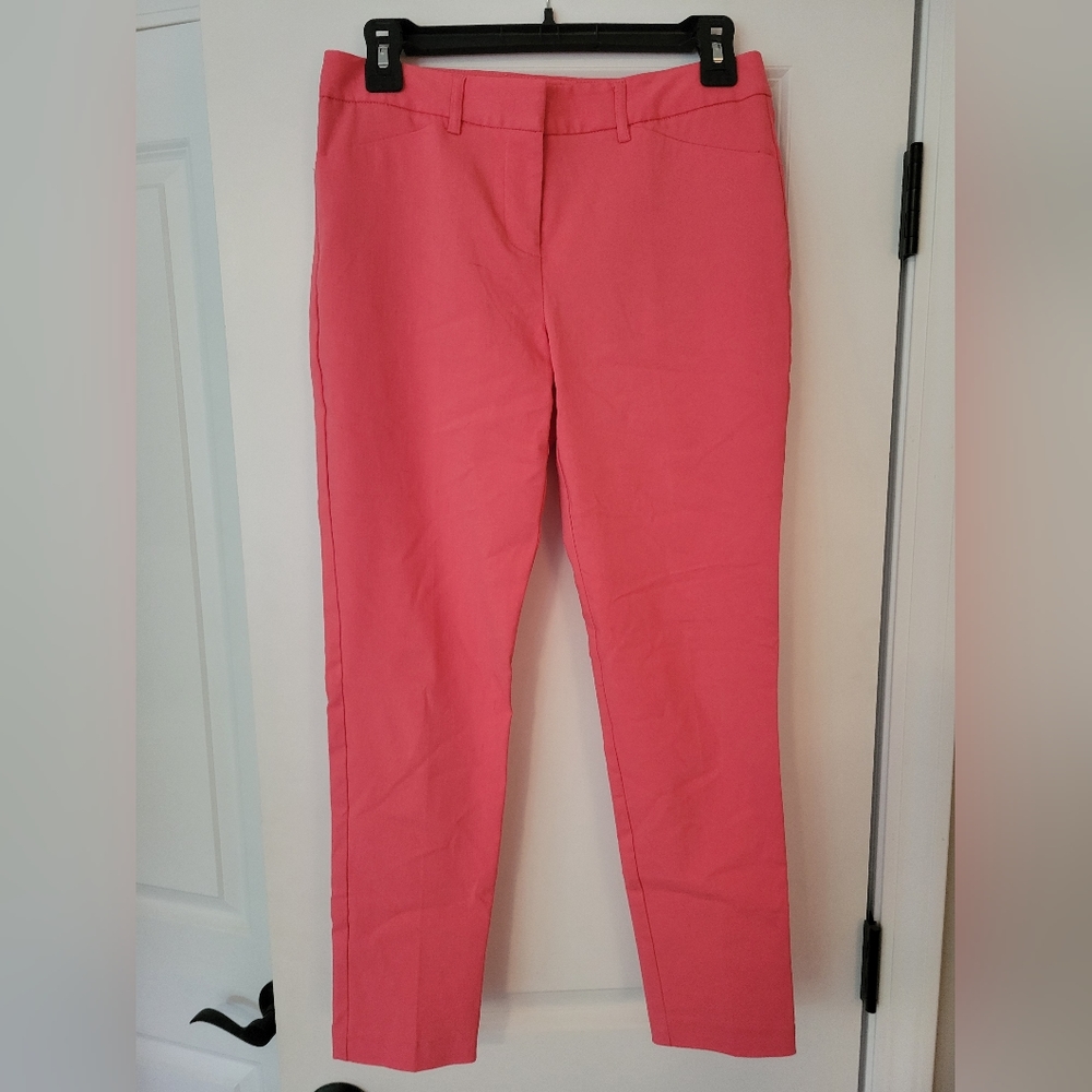 Mario Serrani ankle/crop slim fit dress pant. Coral pink color